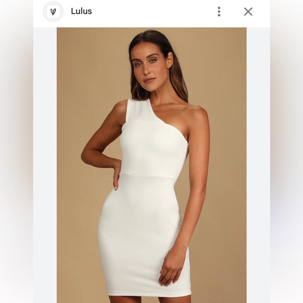 Lulu's White One Shoulder Dress
